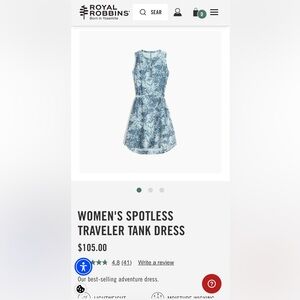 Royal Robbins Blue Patterned Mini Dress